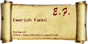 Emerich Fanni névjegykártya